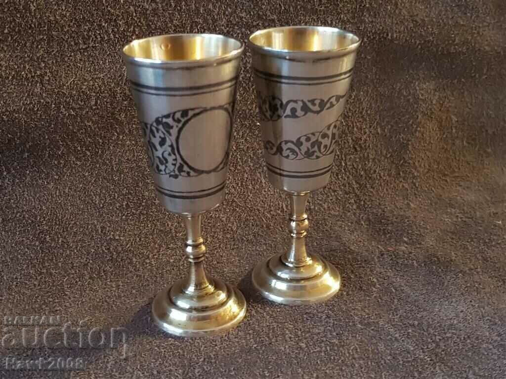 Silver silver gilt niello pair of Russian Caucasian cups cup - 5 Silver silver gilt niello pair of Russian Caucasian cups cup - 5