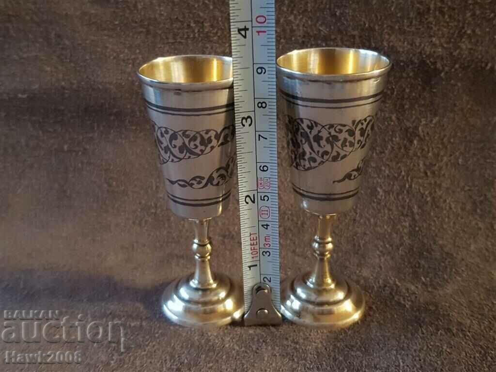 Silver silver gilt niello pair of Russian Caucasian cups cup - 7 Silver silver gilt niello pair of Russian Caucasian cups cup - 7