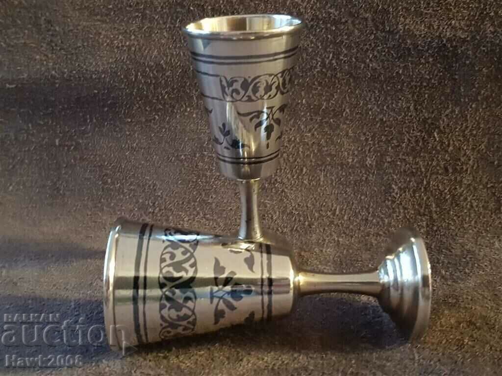 Silver silver gilt niello pair of Russian Caucasian cups cup with price 445.00 BGN | € 227.52 Silver silver gilt niello pair of Russian Caucasian cups cup with price 445.00 BGN | € 227.52
