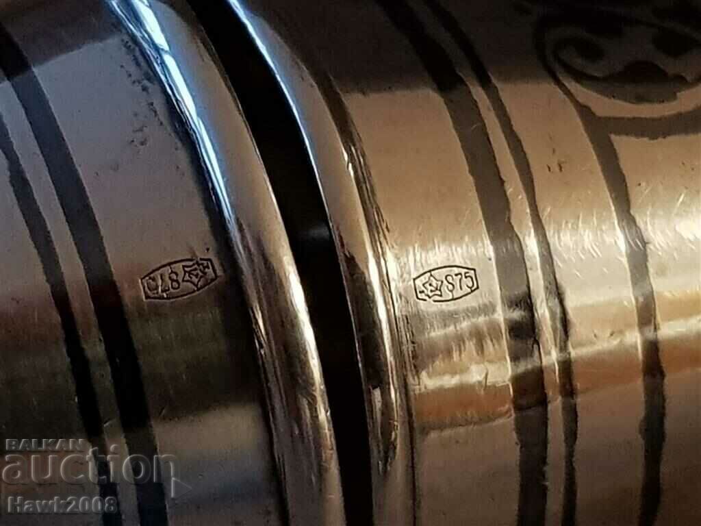 Silver silver gilt niello pair of Russian Caucasian cups cup - 6 Silver silver gilt niello pair of Russian Caucasian cups cup - 6