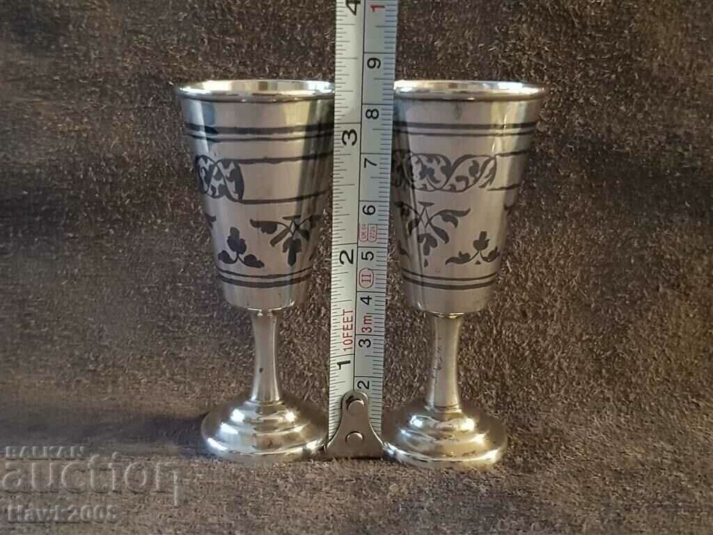 Silver silver gilt niello pair of Russian Caucasian cups cup - 7 Silver silver gilt niello pair of Russian Caucasian cups cup - 7