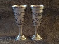 Silver silver gilt niello pair of Russian Caucasian cups cup
