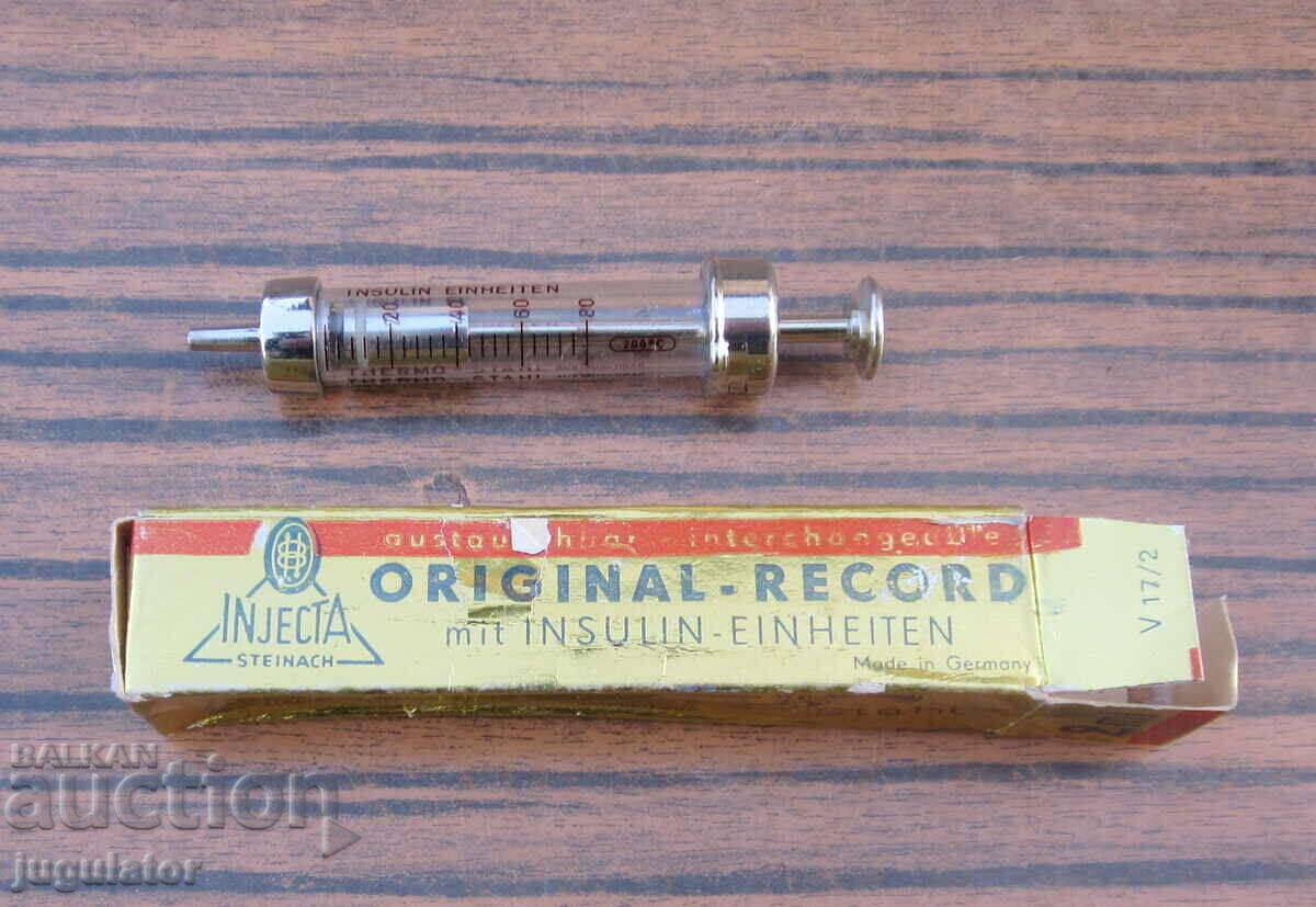 German glass insulin syringe unused