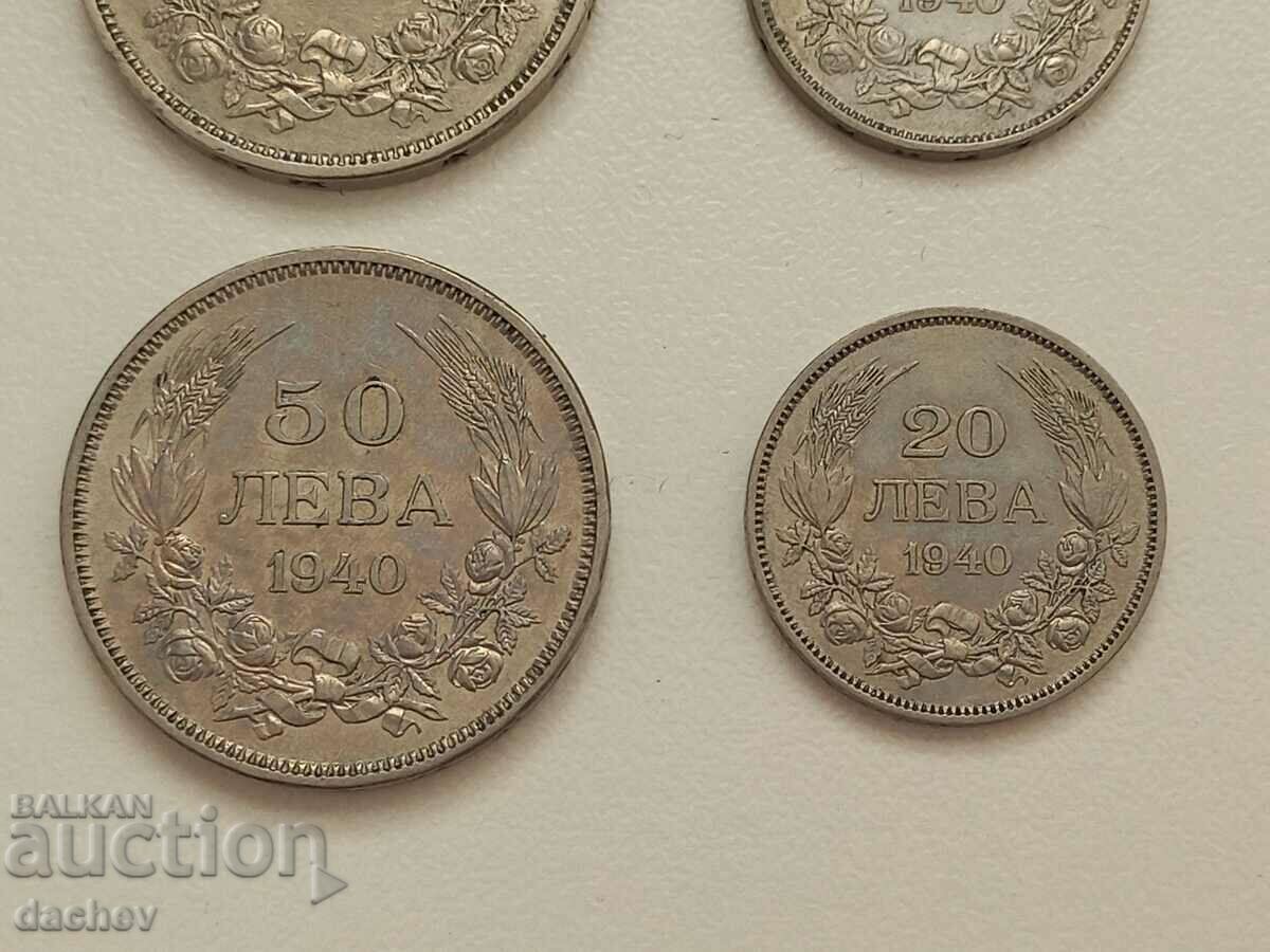 Auction Lot 4 pcs - BGN 20 and BGN 50 - Coins Kingdom of Bulgaria 1940 Auction Lot 4 pcs - BGN 20 and BGN 50 - Coins Kingdom of Bulgaria 1940