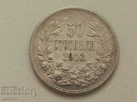 Bulgaria 50 cent 1913 silver - Quality!