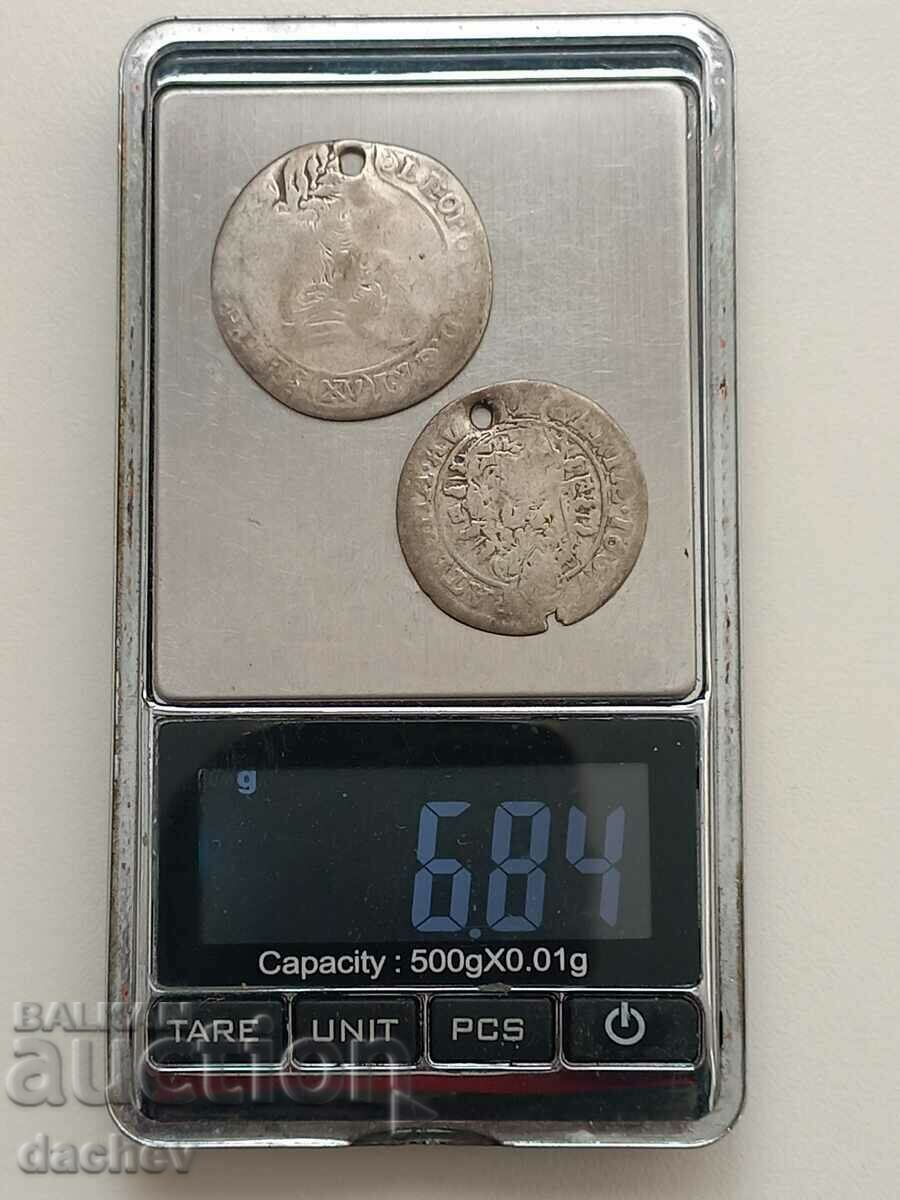 Auction 2 pcs Kreutzer Austria-Hungary 1667 silver - Leopold I Auction 2 pcs Kreutzer Austria-Hungary 1667 silver - Leopold I