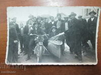 OLD ROYAL PHOTO MOTORCYCLE WITH BASKET
