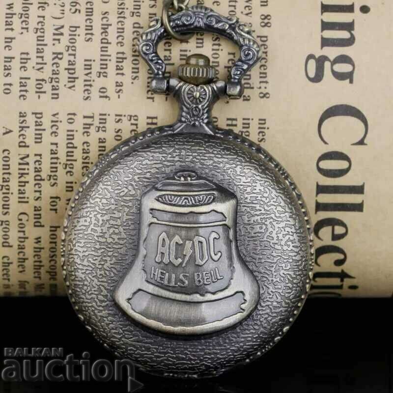 New AC/DC Hells Bells Heavy Metal AC/DC Pocket Watch