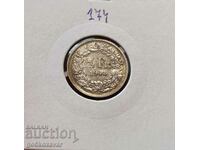 Elveția 1/2 Franc 1948 Argint !