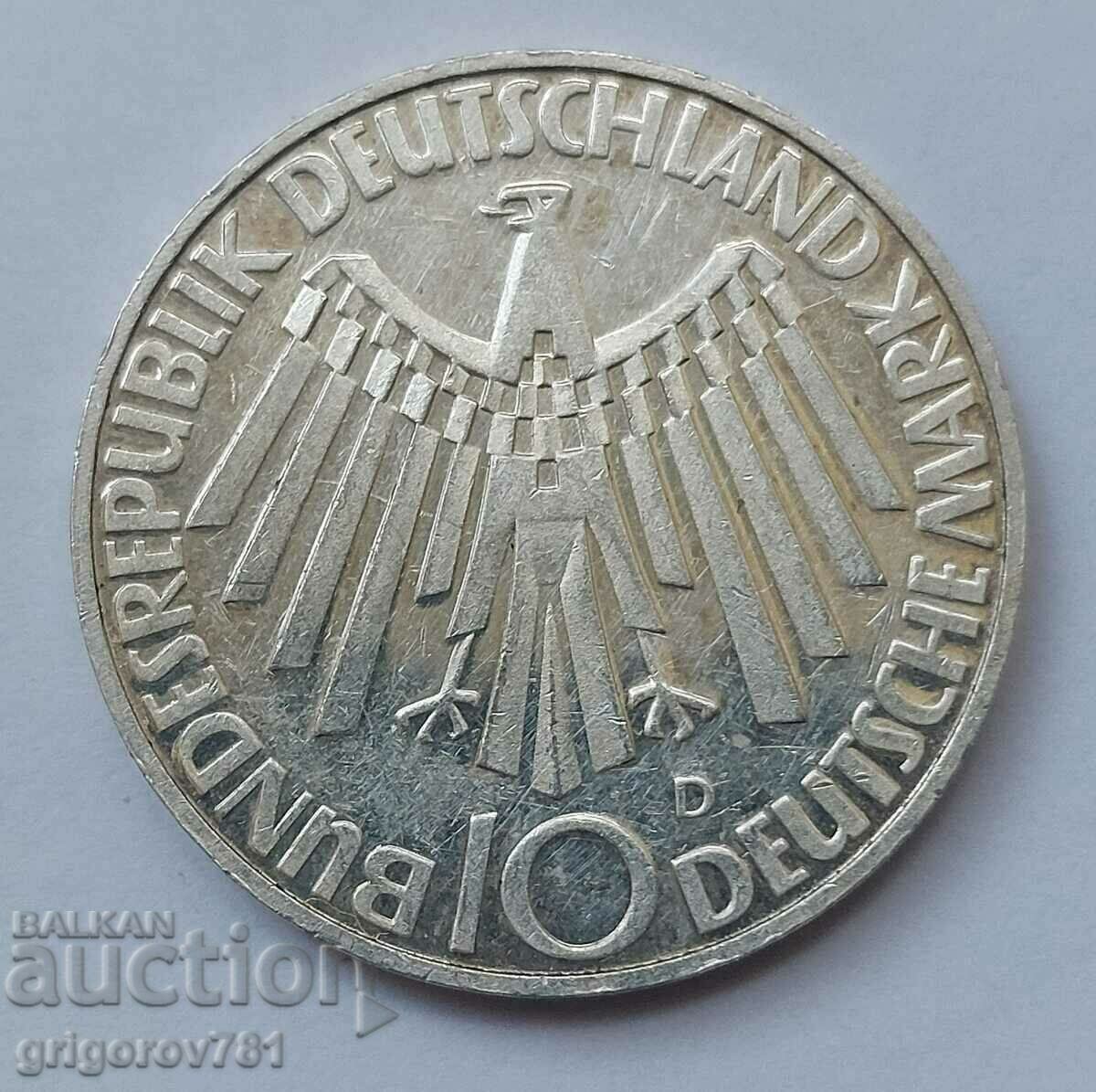 10 ασημένια μάρκα Γερμανία 1972 D - ασημένιο νόμισμα