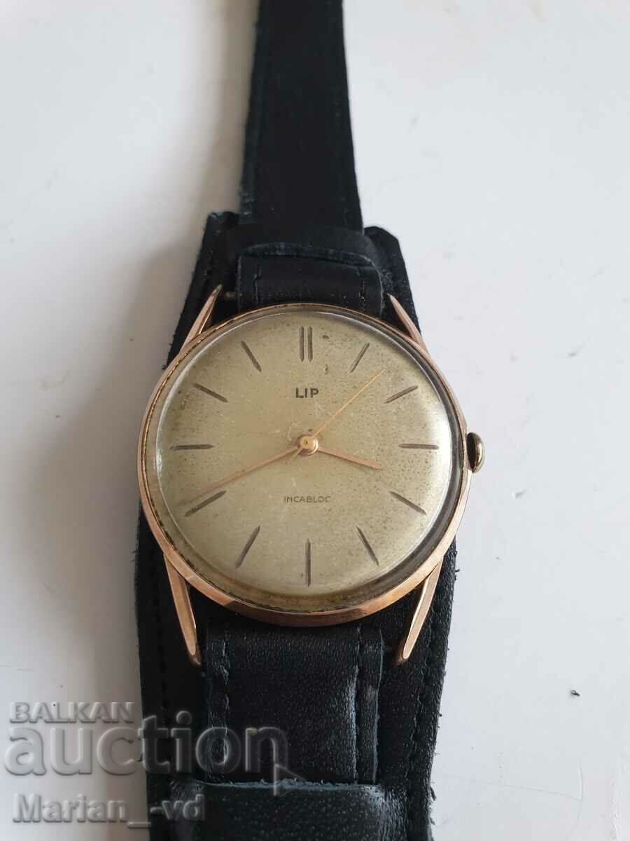 Delivery of Men's Gold Plated Mechanical Lip Watch Delivery of Men's Gold Plated Mechanical Lip Watch