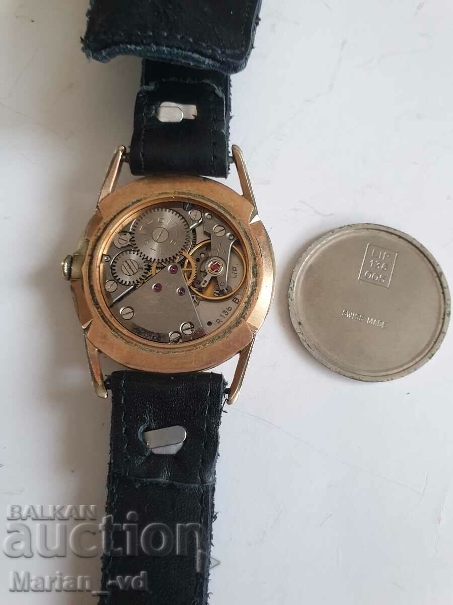 Men's Gold Plated Mechanical Lip Watch - 6 Men's Gold Plated Mechanical Lip Watch - 6