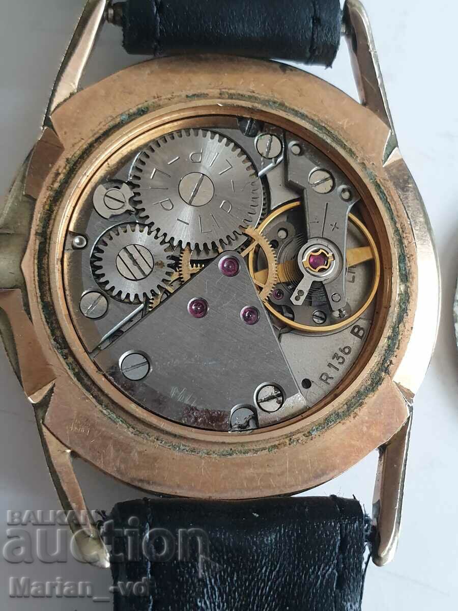 Men's Gold Plated Mechanical Lip Watch - 7 Men's Gold Plated Mechanical Lip Watch - 7