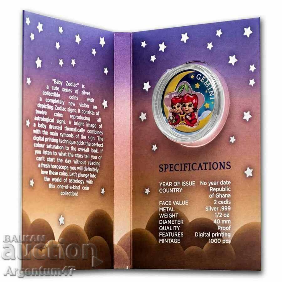 СРЕБРО 1/2 OZ ГАНА - ЦВЕТНА КРАСОТА БЕЙБИ ЗОДИАК БЛИЗНАЦИ с цена € 57.99 | 113.42 лв. СРЕБРО 1/2 OZ ГАНА - ЦВЕТНА КРАСОТА БЕЙБИ ЗОДИАК БЛИЗНАЦИ с цена € 57.99 | 113.42 лв.