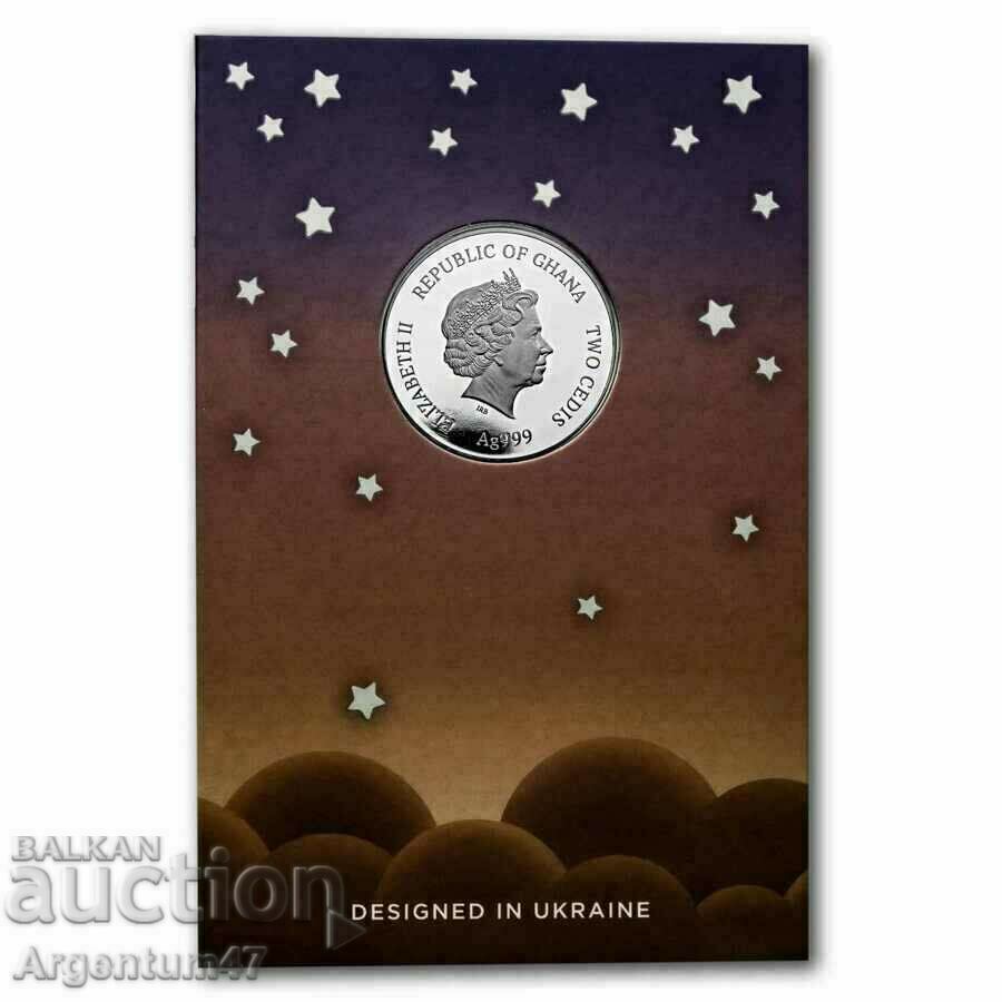 Auction 1/2 OZ GHANA SILVER - COLORED BEAUTY BABY ZODIAC LEO Auction 1/2 OZ GHANA SILVER - COLORED BEAUTY BABY ZODIAC LEO