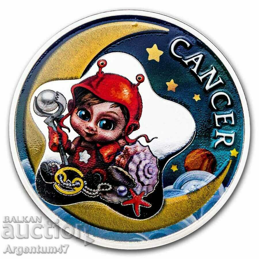 СРЕБРО 1/2 OZ ГАНА - ЦВЕТНА КРАСОТА БЕЙБИ ЗОДИАК РАК СРЕБРО 1/2 OZ ГАНА - ЦВЕТНА КРАСОТА БЕЙБИ ЗОДИАК РАК