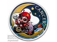 1/2 OZ GHANA SILVER - CANCER ZODIAC DE FRUMUSEȚE COLORATE BEBE