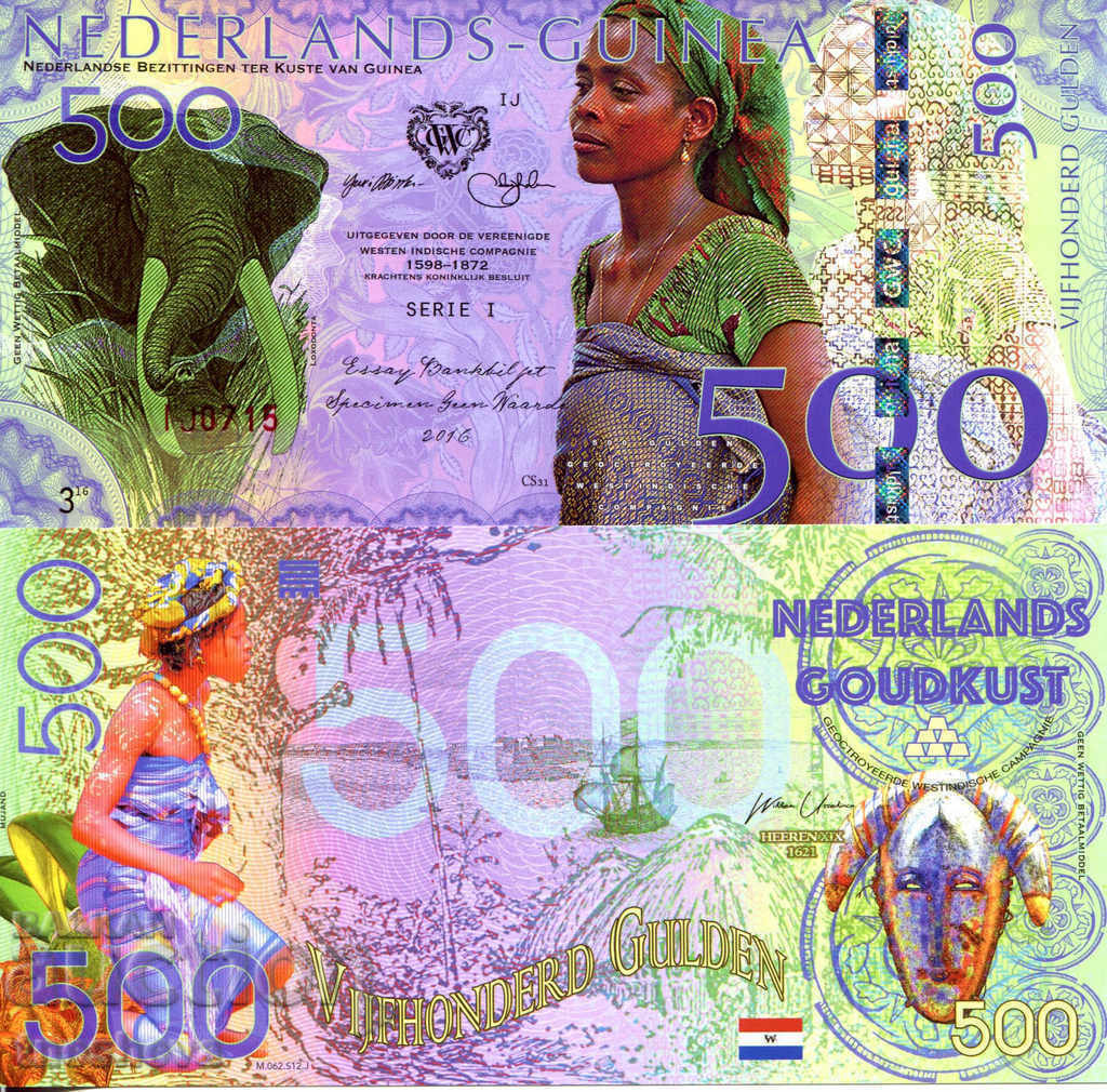 HOLLAND GUINEA 500 GOLDEN Note 2016 Issu -UNC