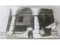 Photo Young woman in front of a monastery 1985