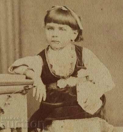 1870s GIRL WEARING PAFTY CHILD PICTURE PHOTOGRAPH CARDBOARD with price 125.00 BGN | € 63.91 1870s GIRL WEARING PAFTY CHILD PICTURE PHOTOGRAPH CARDBOARD with price 125.00 BGN | € 63.91