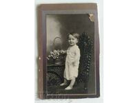 1910 BLONDE BABY GIRL CHILD PHOTOGRAPHY CARDBOARD