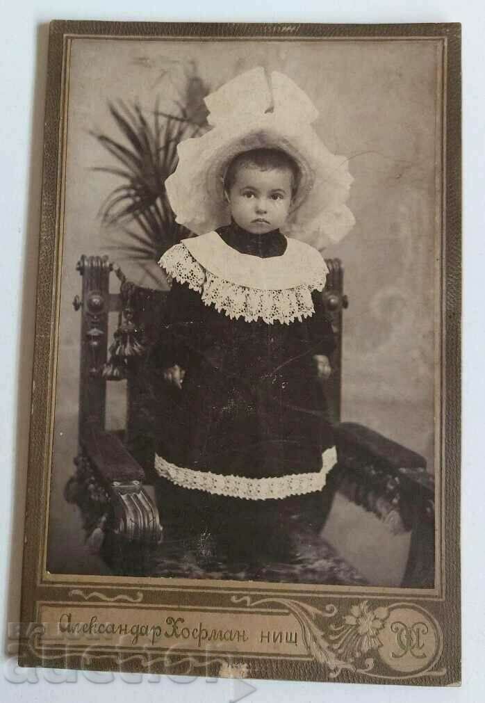 1904 CHILD GIRL BABY OLD PHOTO PHOTO CARDBOARD
