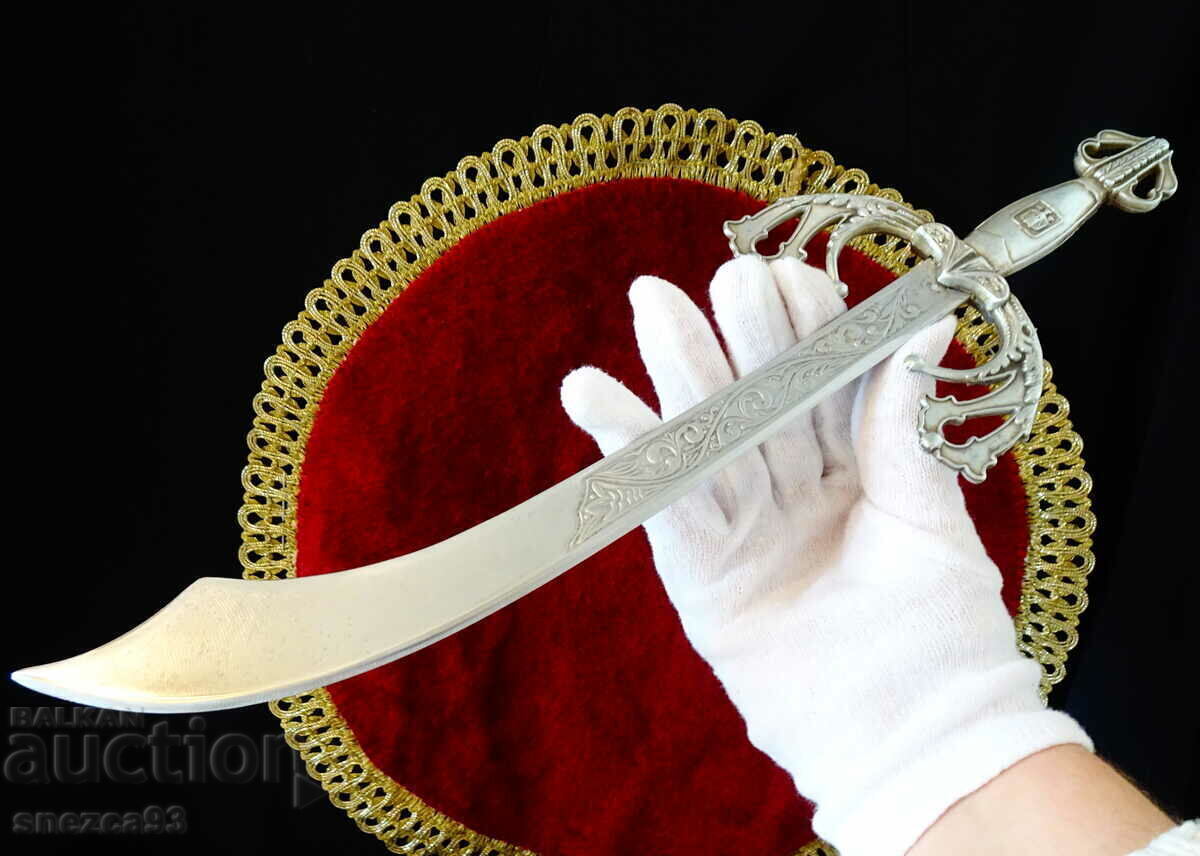 Antique Italian scimitar, saber, marked. Antique Italian scimitar, saber, marked.