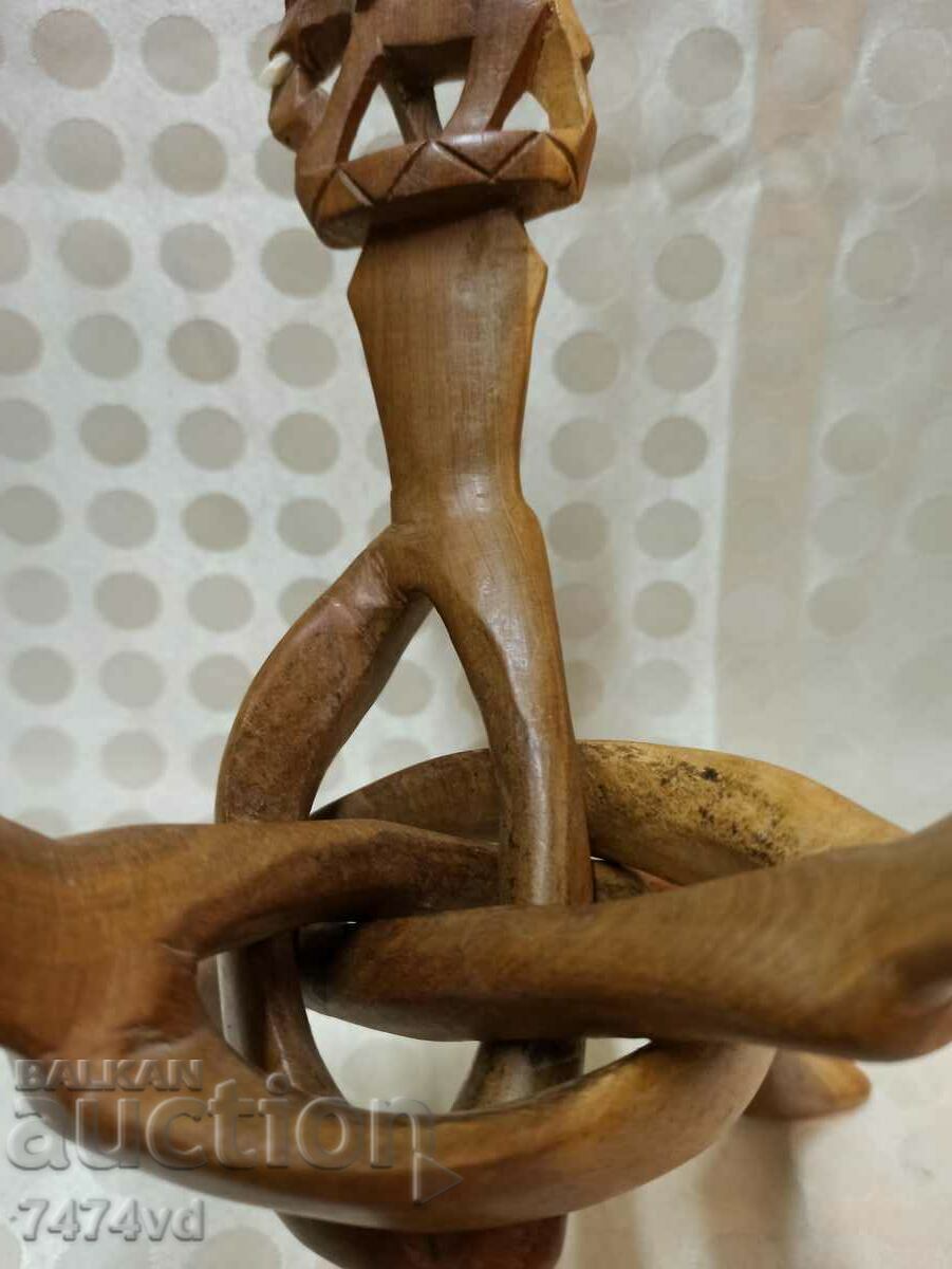 WOODEN AFRICAN PLASTIC, STAND, ELEPHANTS, ETC - 5