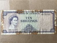 Jamaica 10 Shillings 1960 Queen Elizabeth Workers Bananas