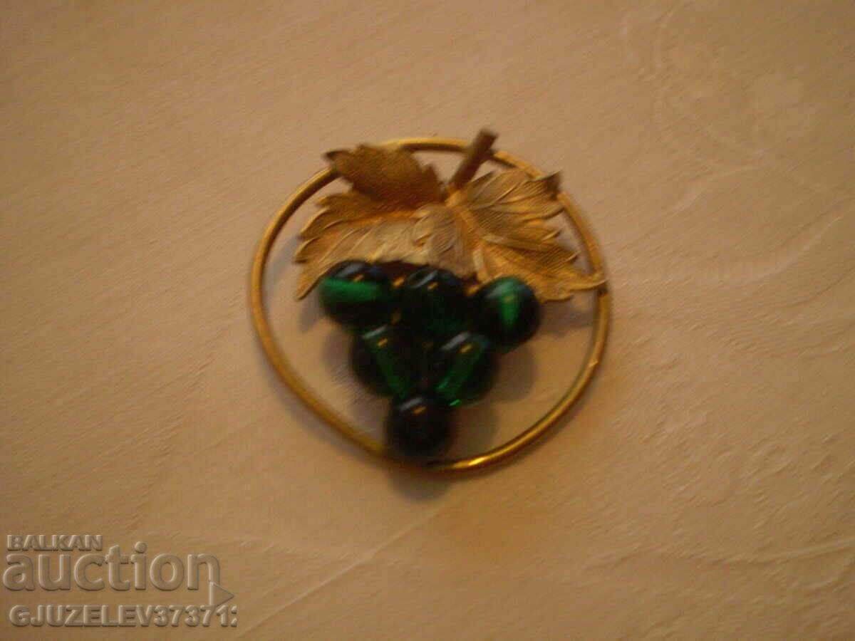 Παλιά καρφίτσα Πράσινο γυαλί σταφυλιού - 7 Παλιά καρφίτσα Πράσινο γυαλί σταφυλιού - 7