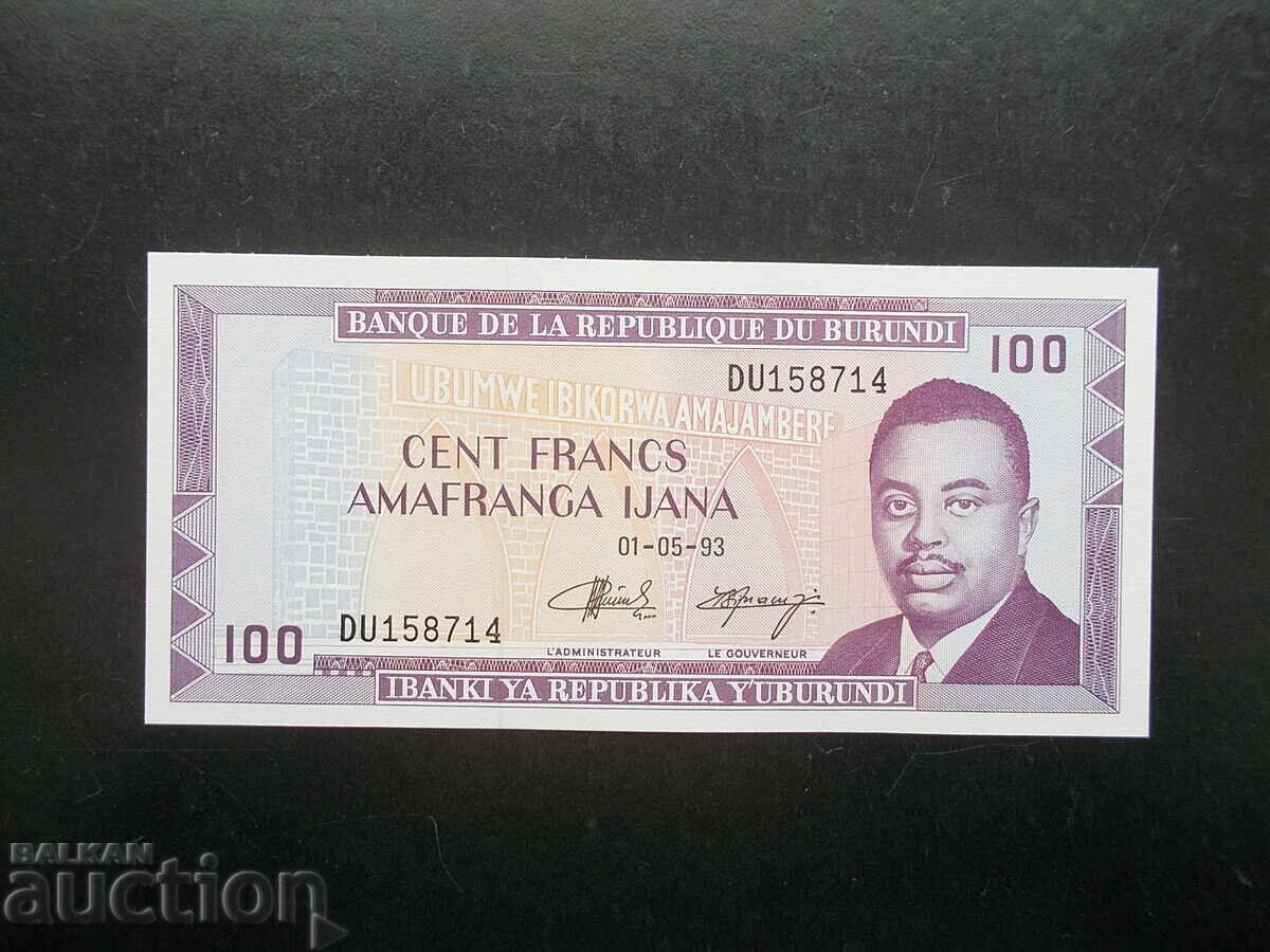 BURUNDI, 100 francs, 1993, UNC