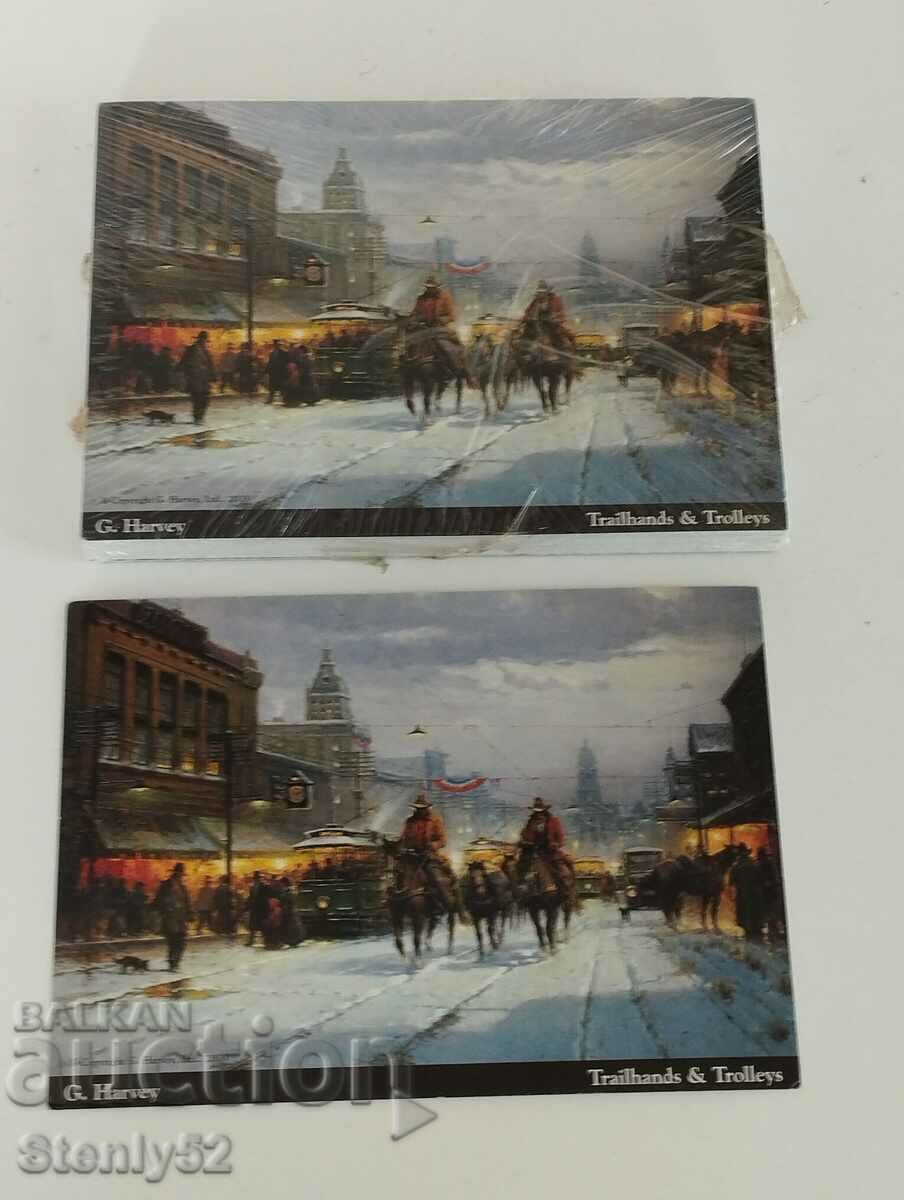 50 carduri SUA, format cowboy 15/10 cm