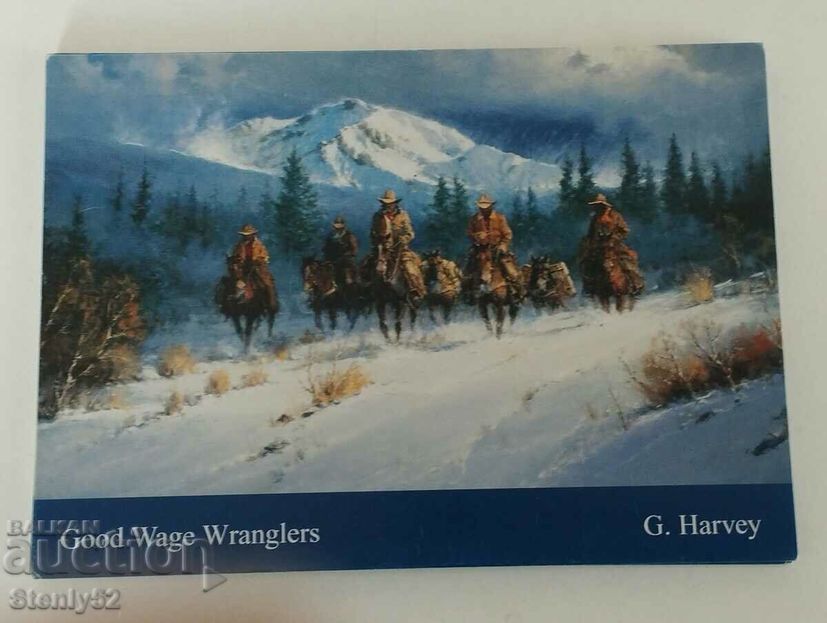 13 pcs. cards USA-cowboy with format 15/10 cm