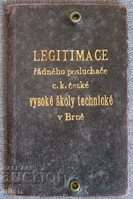 1912 student ID Brno Technical University