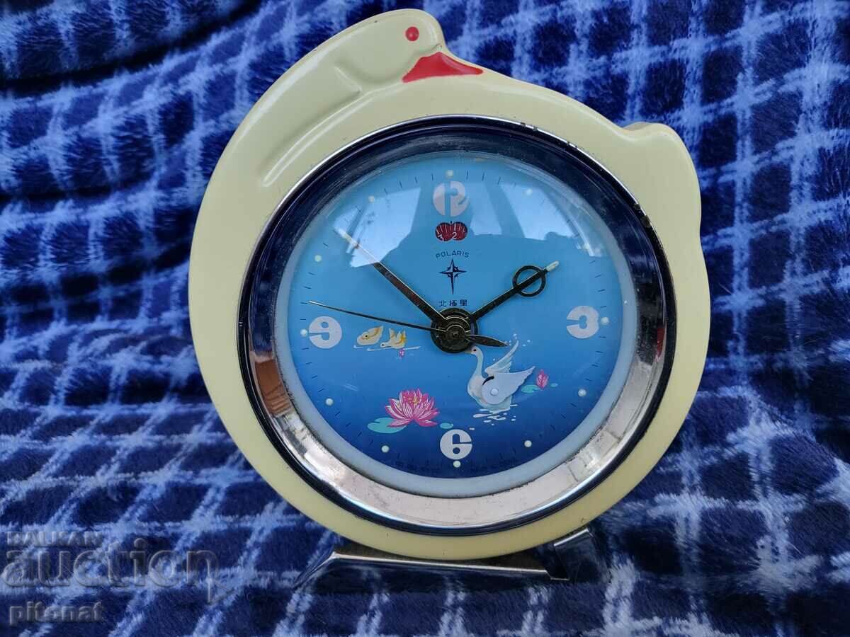 Анимиран будилник часовник Лебед