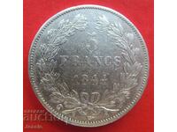 5 Francs 1844 W France Silver - Lille