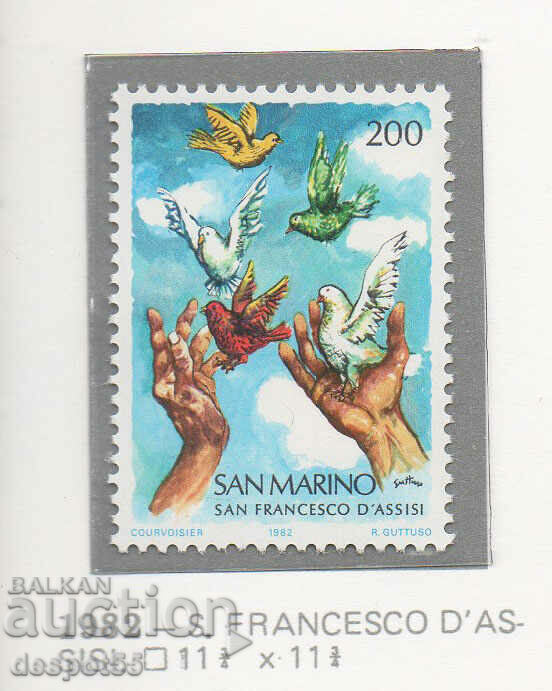 1982. San Marino. 800 de ani de la nașterea lui Francis Azizi.