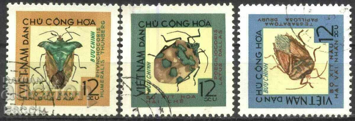 Timbre timbrate Fauna Insecte Gândaci 1965 din Vietnam