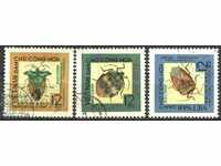 Stamped stamps Fauna Insects Beetles 1965 from Vietnam