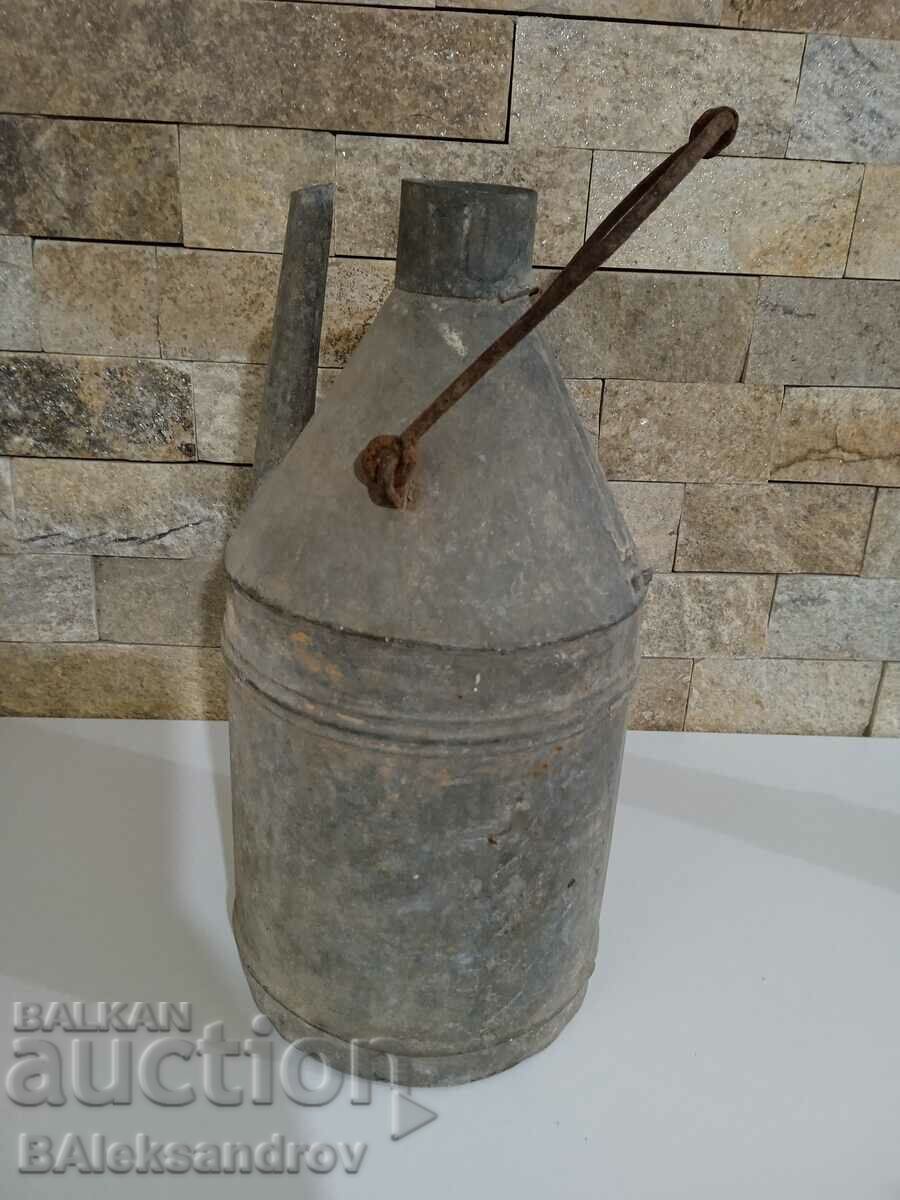 Old tin garden pot