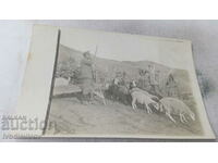 Doamna Doi ofițeri de la 53 p. regiment la oile şi caprele egretei
