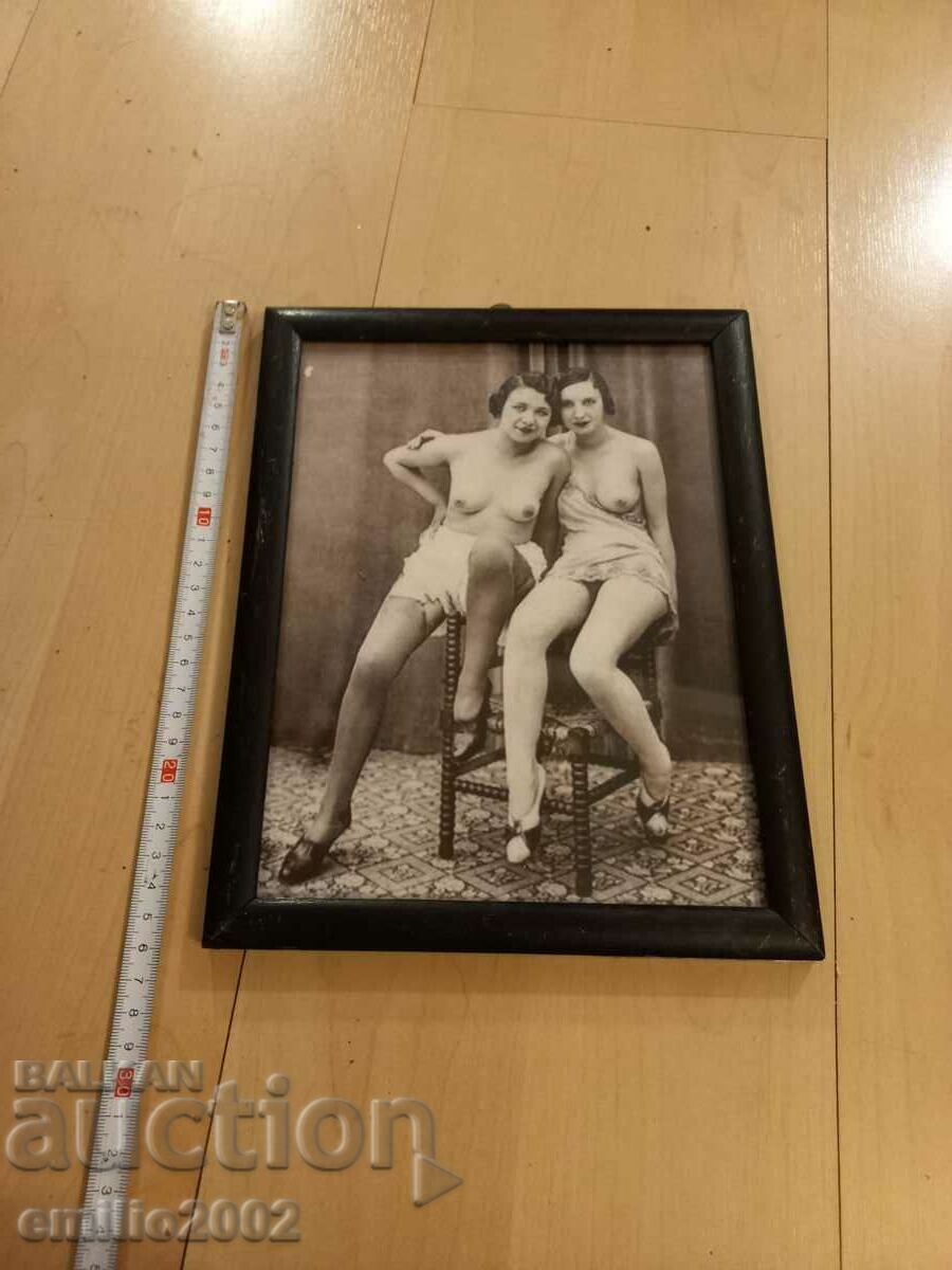 Framed Picture - Old Reproduction Erotic