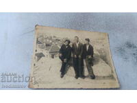 Photo Plovdiv Three young men on a hill above the city, 1950
