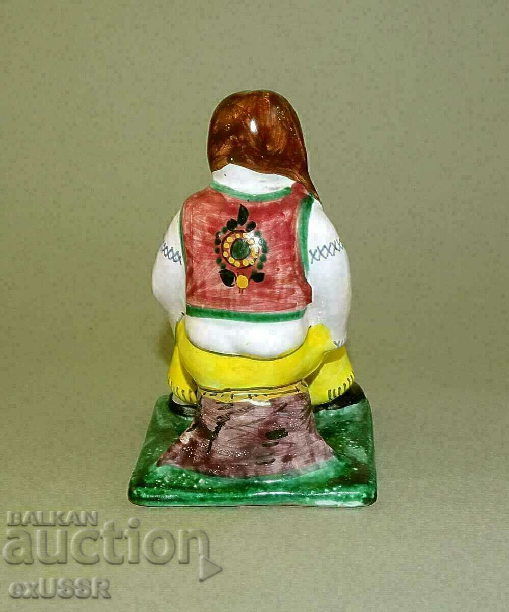 Figurină de fetiță indiană veche din ceramică cehă glazurată - 6