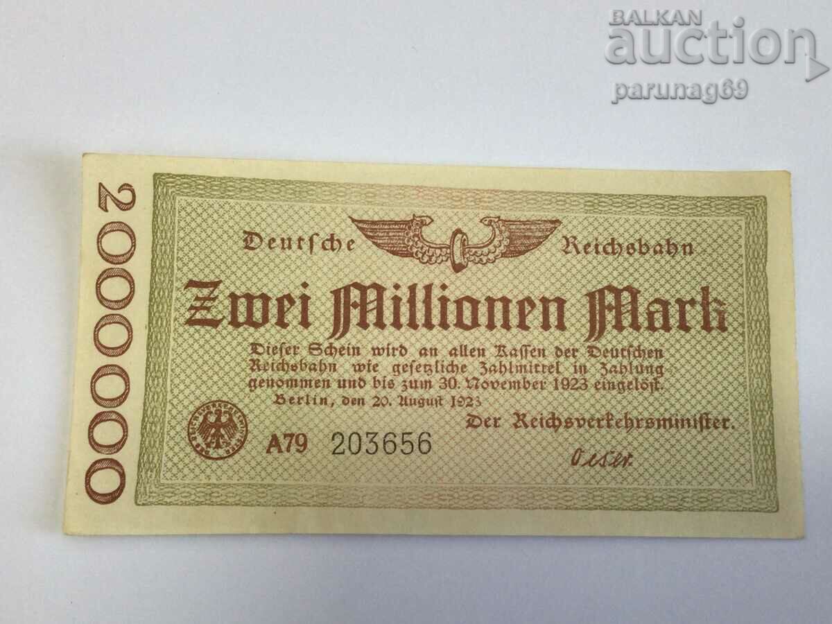 Германия - железници 2 000 000 марки 1923 год. (BS)