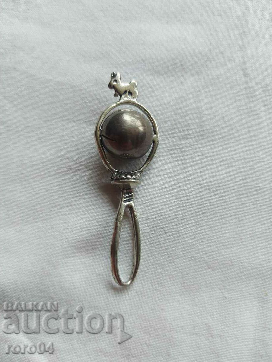 SILVER BABY RATTLE