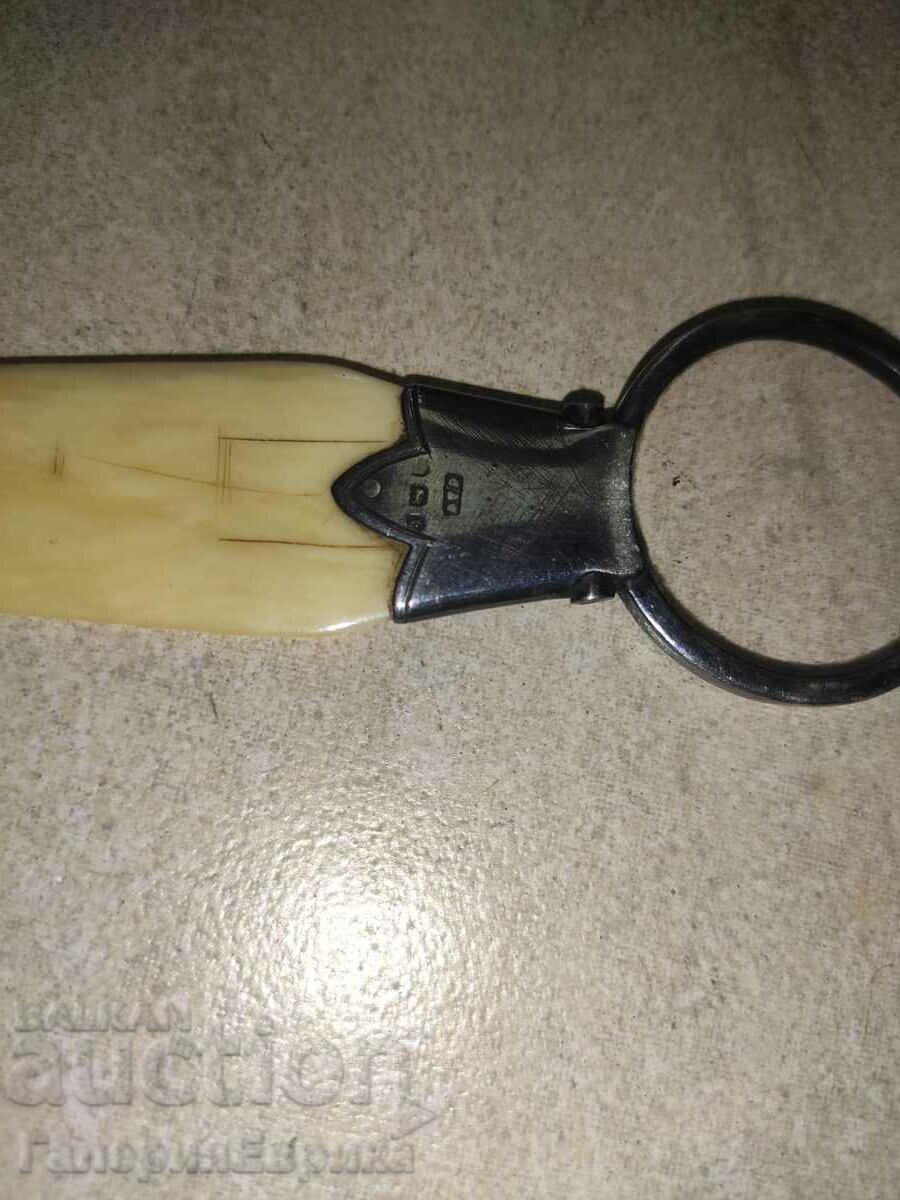 Παλιό μεγεθυντικό φακό ασημένια σφραγίδα οστών - 6 Παλιό μεγεθυντικό φακό ασημένια σφραγίδα οστών - 6