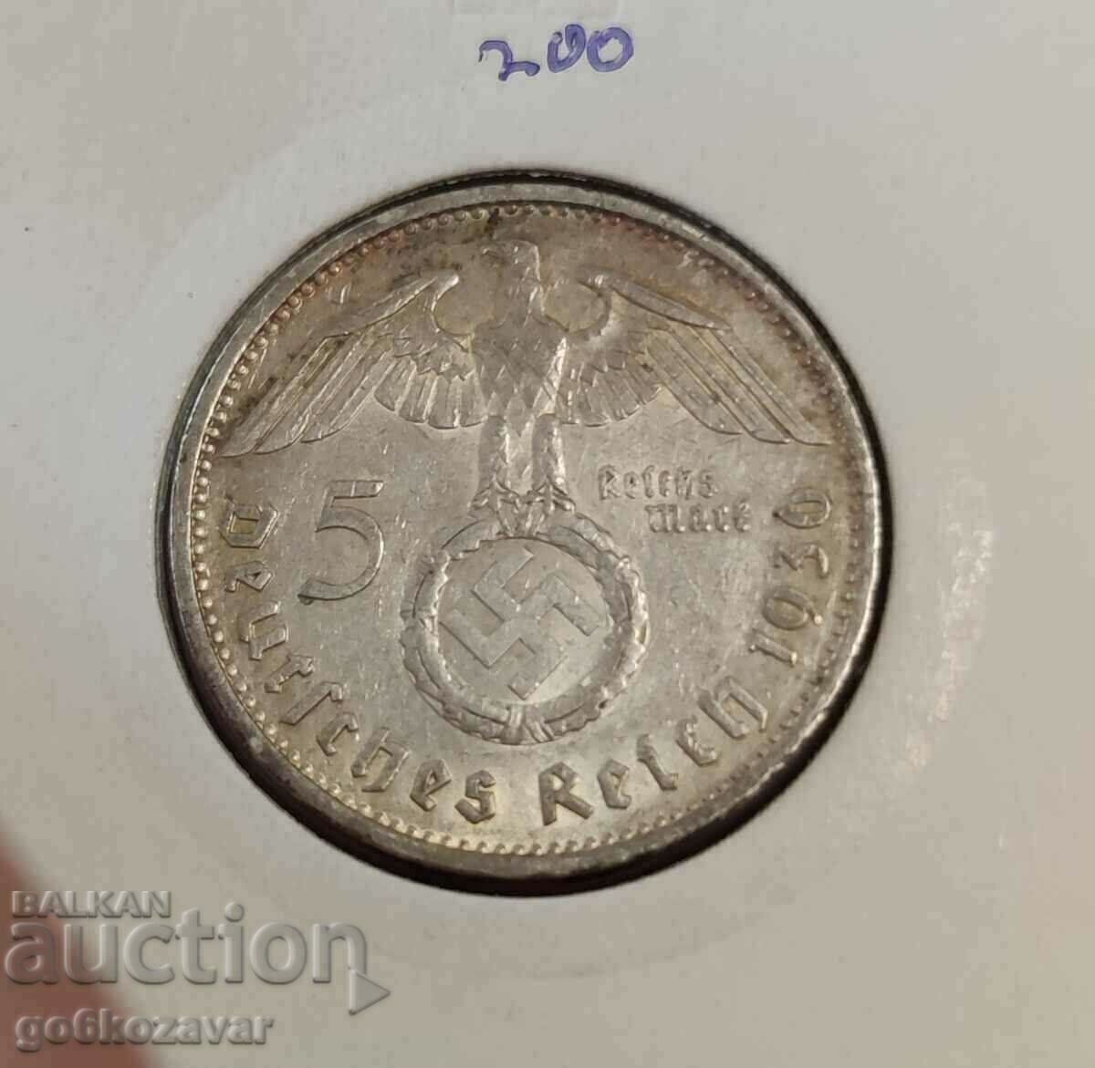 Германия Трети райх! 5 марки 1936г Сребро.