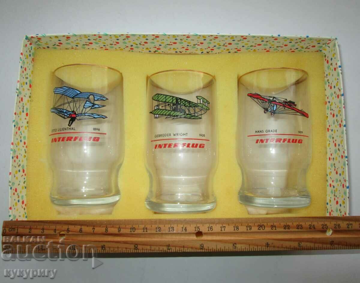 Old Interflug GDR airline cup set - 6 Old Interflug GDR airline cup set - 6