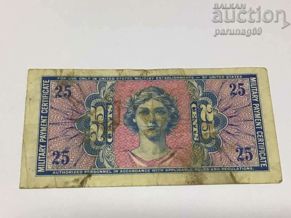 USA 25 cents 1958 - Military Certificate (OR) with price 30.00 BGN | € 15.34